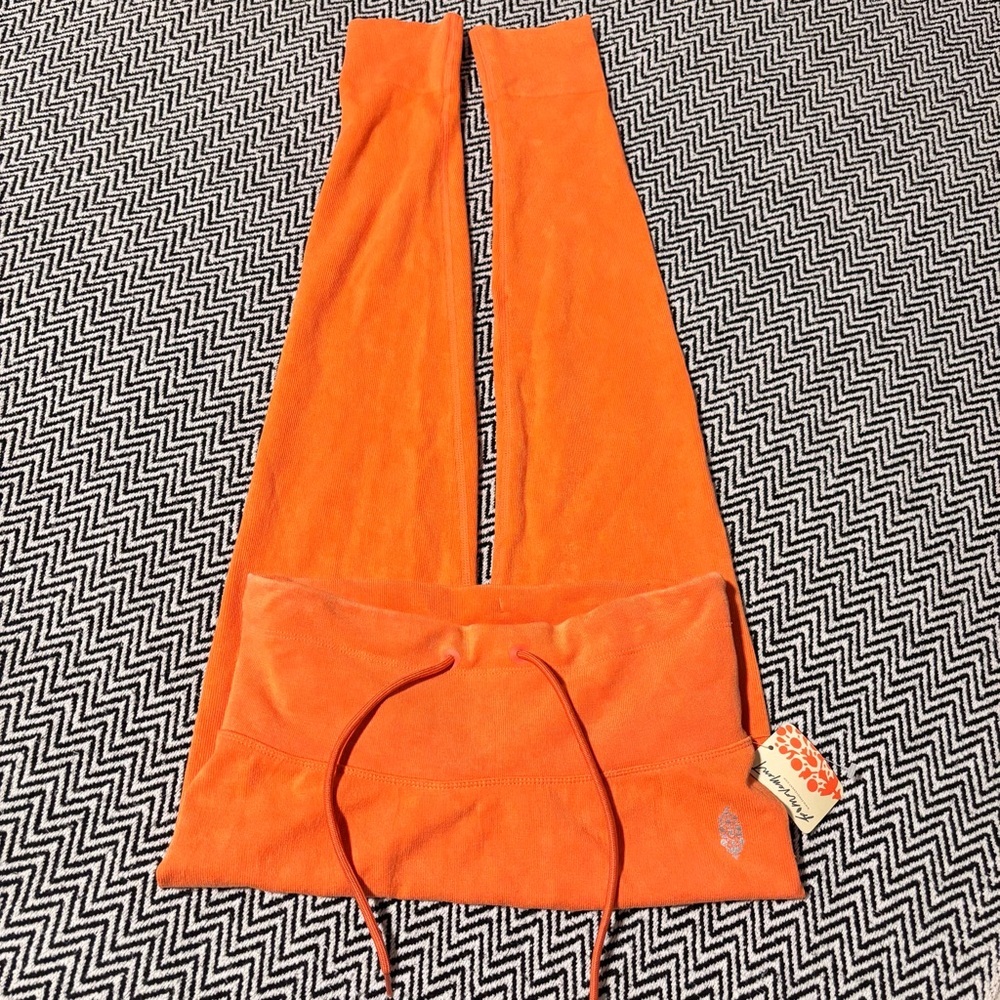 Free People Movement Mandarin Red Orange W/Drawstring Leggings Size M/L - Picture 7 of 11